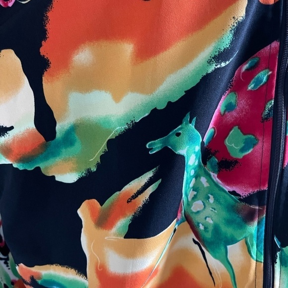 Vintage Erin London Safari Bomber Jacket | Zebra Jungle Print | Size M - Picture 9 of 12